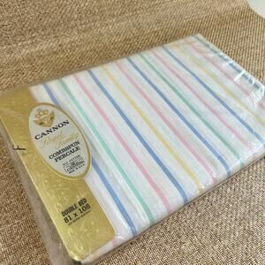 Vintage Cannon Combspun Percale Flat Sheet – New Old Stock, All‑Cotton, USA